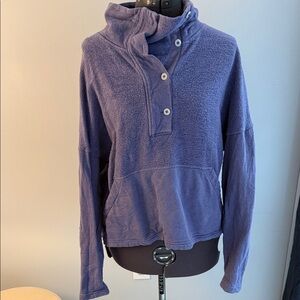 Cooperative Lavender Button-Front Funnel Neck Pullover